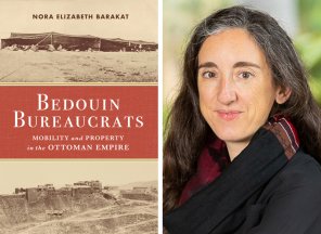 The cover of Bedouin Bureaucrats and photo of its author, Nora Barakat