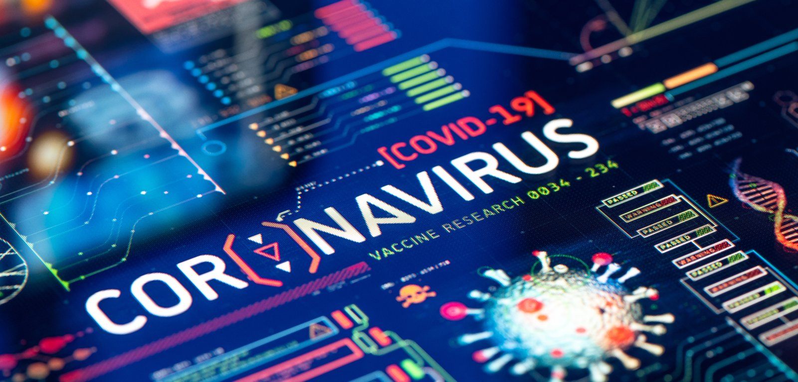 Computer screen showing information about Coronavirus vaccine