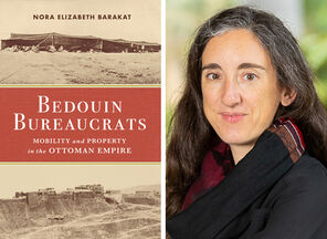 The cover of Bedouin Bureaucrats and photo of its author, Nora Barakat