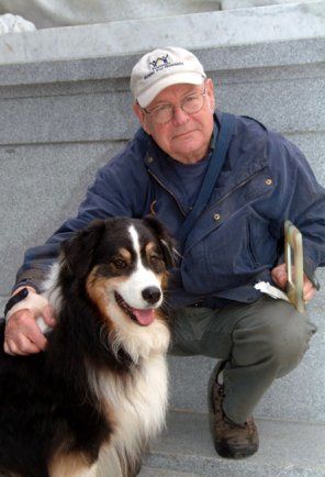 Photo of Van Harvey with his dog Bilbo