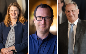Collage of portraits, from left to right: Jennifer Burns, Dan Edelstein, Stephen H. Haber
