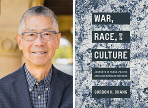 Collage of Gordon Chang and the cover of his book