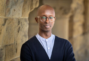 Matthew Morrison in the Stanford arcade