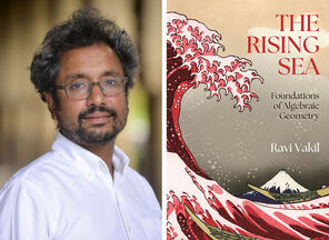 Collage of Ravi Vakil and the cover of his book
