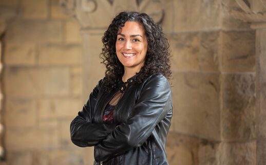 Portrait of Rose Salseda in the Stanford arcade