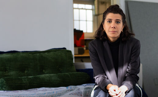 Morehshin Allayari in her Stanford studio