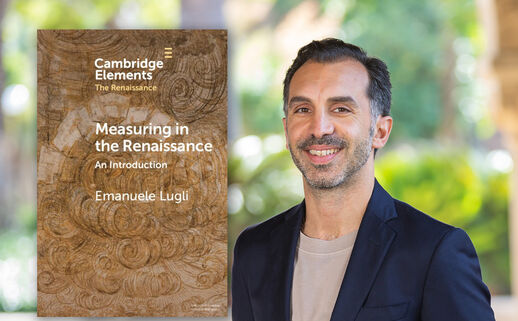 Image of the book Measuring in the Renaissance next to an image of its author, Emanuele Lugli