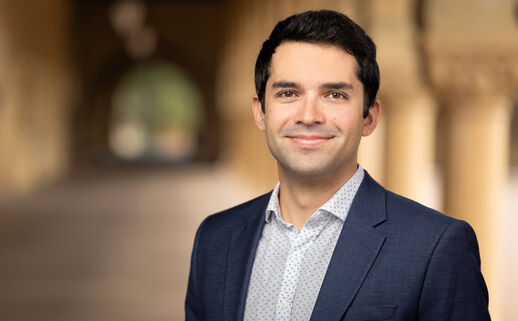 Adrien Bilal in the Stanford arcade