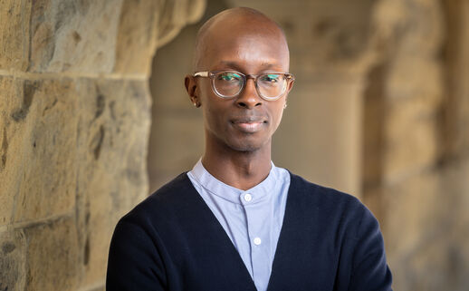 Matthew Morrison in the Stanford arcade