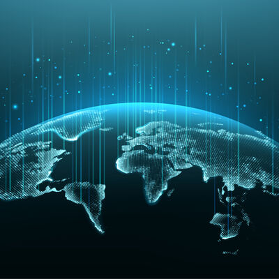 Image of the globe with data points