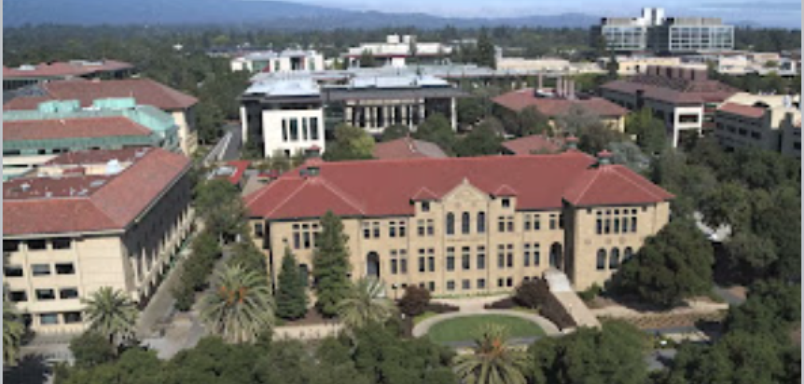 Sapp Center for Science Teaching and Learning as seen from above on the campus of Stanford University