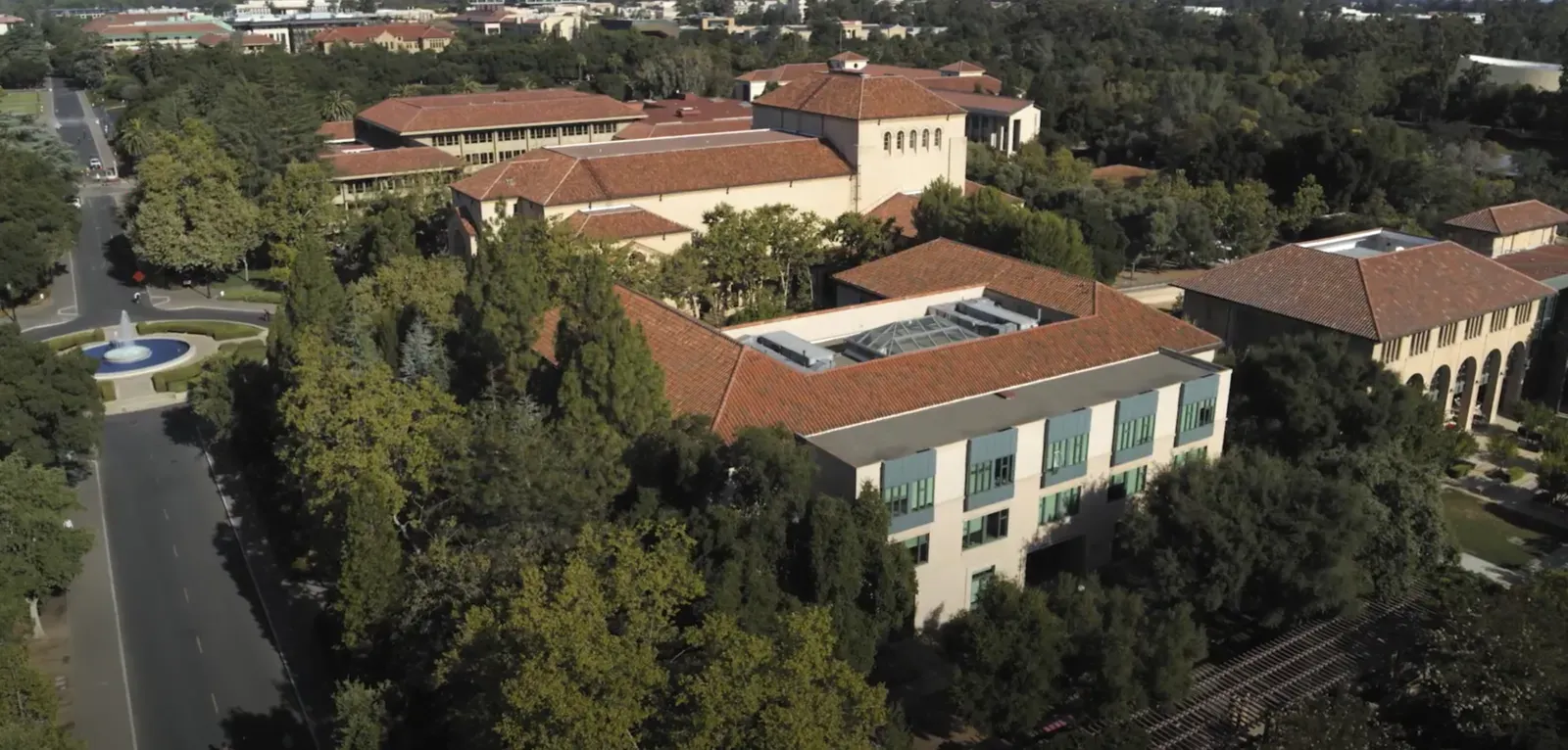 Image of Landau Economics Building from above