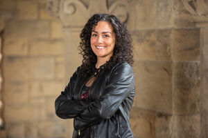 Portrait of Rose Salseda in the Stanford arcade