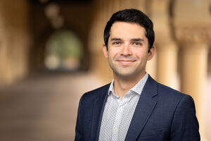 Adrien Bilal in the Stanford arcade
