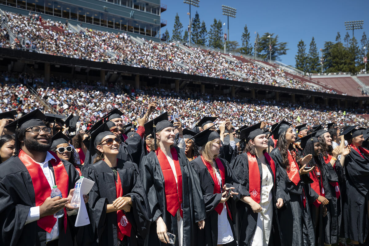 Students at Stanford Commencement