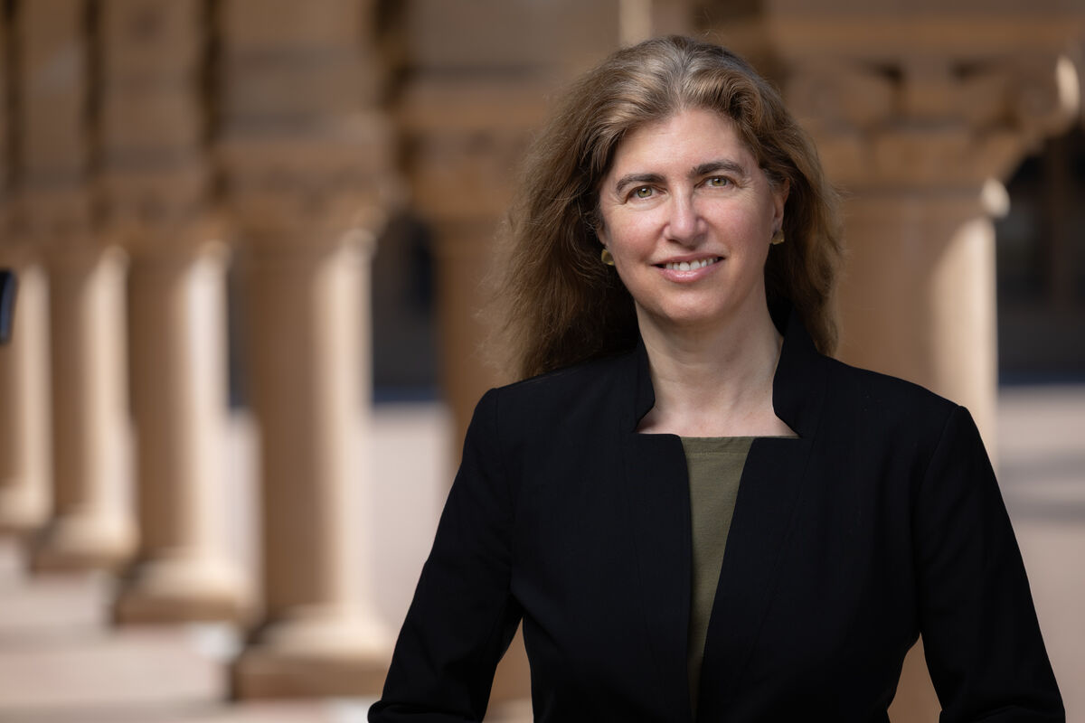 Jessica Riskin in the Stanford arcade