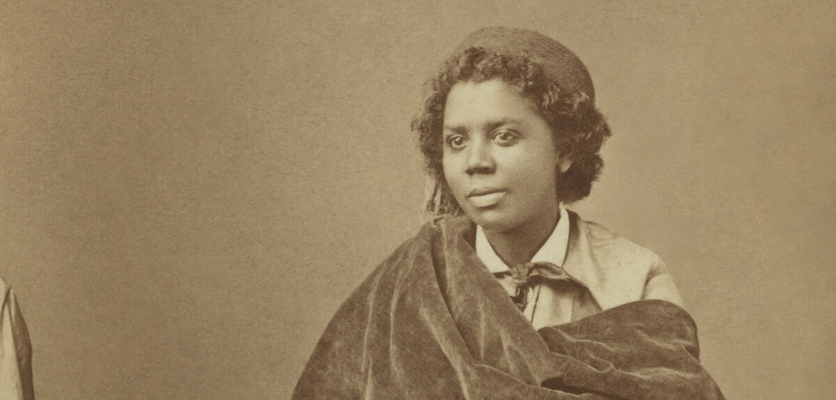 A sepia tone portrait of Edmonia Lewis