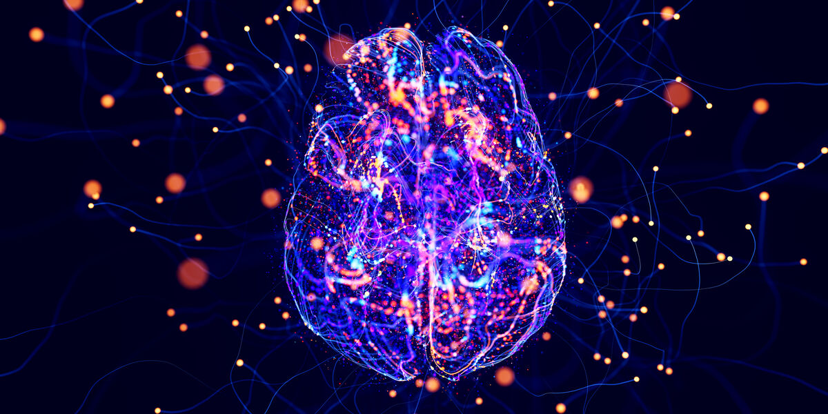 Illustration of the neural network inside a brain