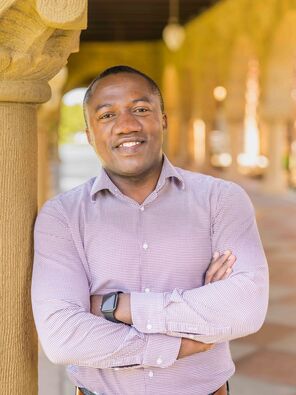 Barnabas Daru in the Stanford arcade