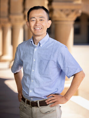 Portrait of Tadashi Fukami in the Stanford arcade