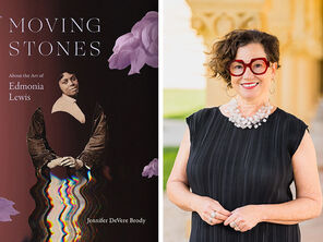 Cover of the book Moving Stones and portrait of Jennifer DeVere Brody