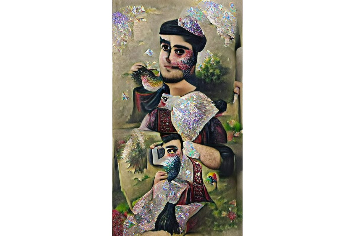 Moon-faced, AI generated image