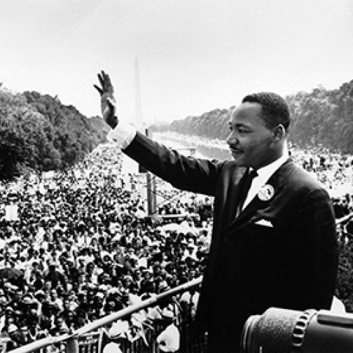 Martin Luther King Jr. addressing a crowd
