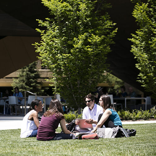 students outside