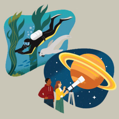 Illustration of various natural science subjects