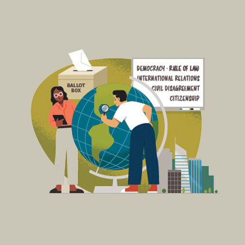 Illustration of various social science subjects