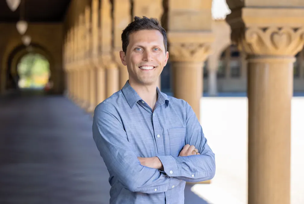 Portrait of Benjamin Good in the Stanford arcade