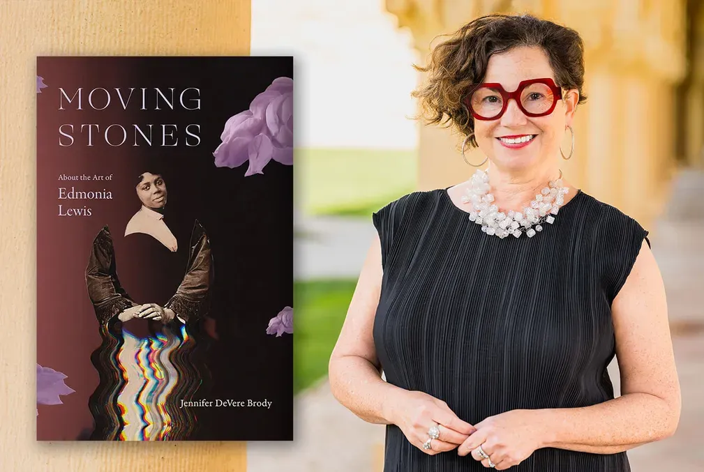 Cover of the book Moving Stones and portrait of its author Jennifer DeVere Brody
