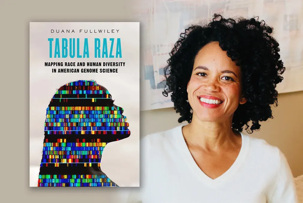 Collage of the cover of Tabula Raza and Duana Fullwiley portrait