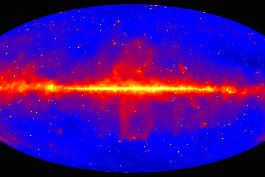 A view of gamma ray radiation present in the Milky Way