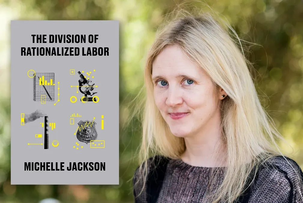 Collage of Michelle Jackson and the cover of her book