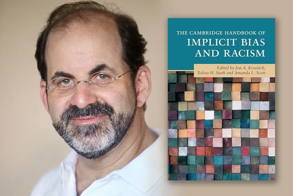Portrait of Jon Krosnick and book cover