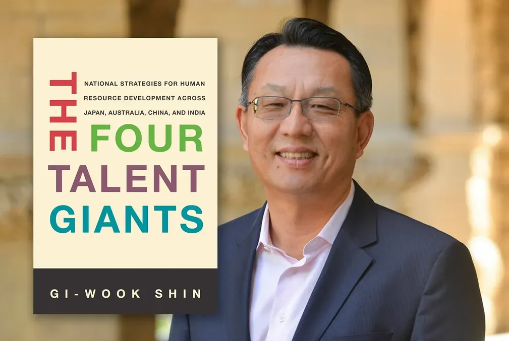 Collage of Gi-Wook Shin and the cover of his book